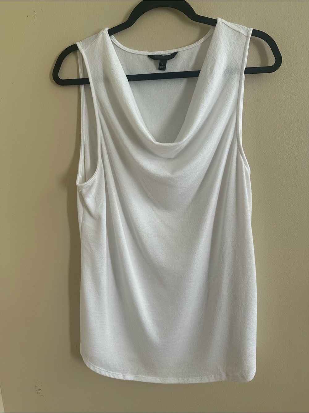 Banana Republic Sleeveless Cowl Neck Tank Top - White- Size Large 1070